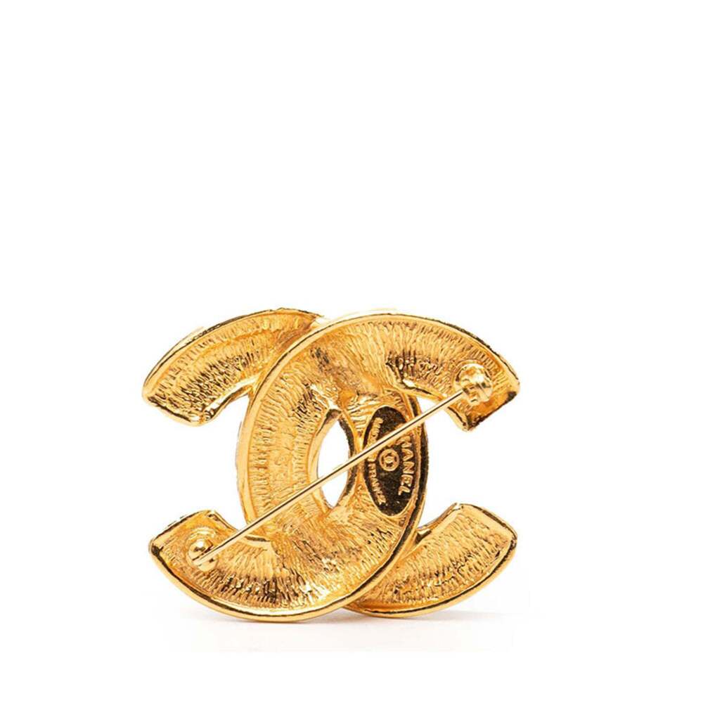 CHANEL Authentic Gold Logo Brooch - Picture 2 of 3